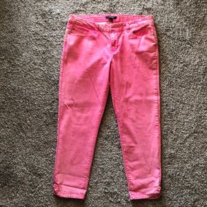 Hot pink cropped jeans